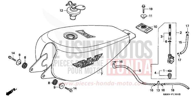 KRAFTSTOFFTANK von CA125 REBEL MAGNA RED (R201) von 1996